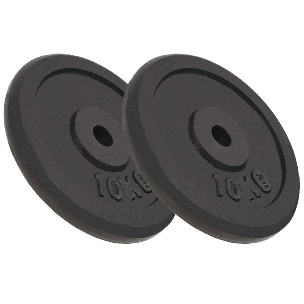 Disco pesi 2 pezzi 2 manubri in ghisa da 10 kg per fitness e allenamento con i pesi 02_0000758