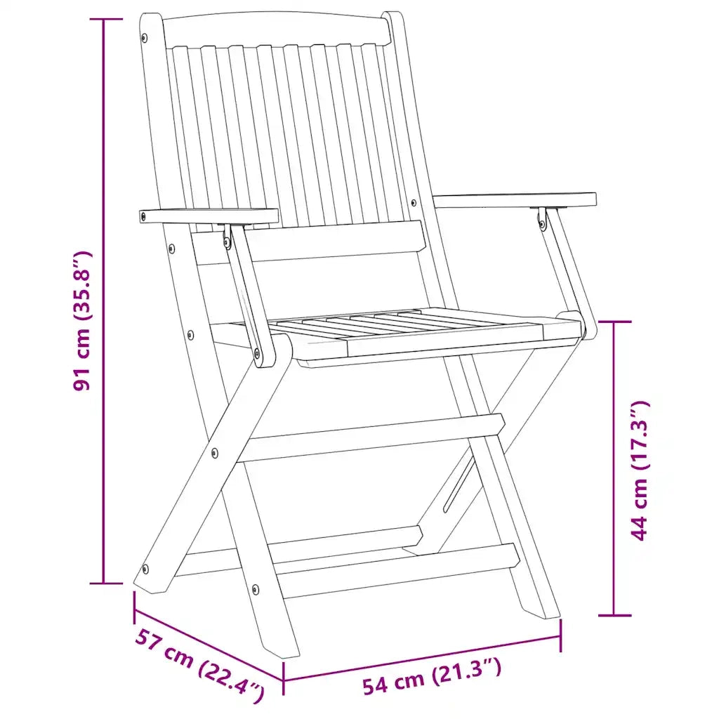 Set da Pranzo da Giardino 7pz 180x90x75cm Legno Massello Acacia 3321528