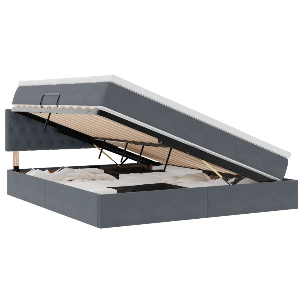 Letto con Contenitore Grigio scuro 180 x 200 cm Velluto 3370834