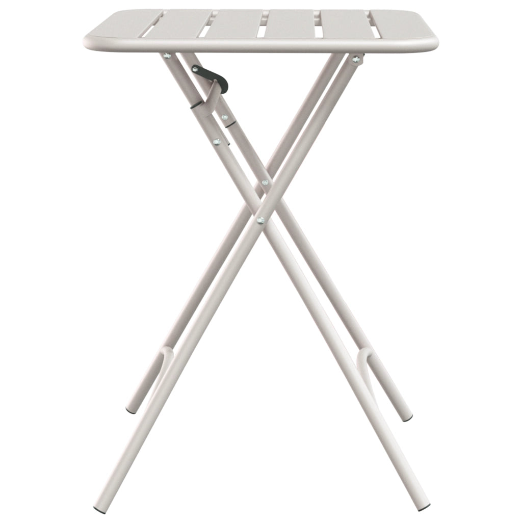 Tavolo da Giardino Pieghevole  Beige 55x55x73 cm in Acciaio