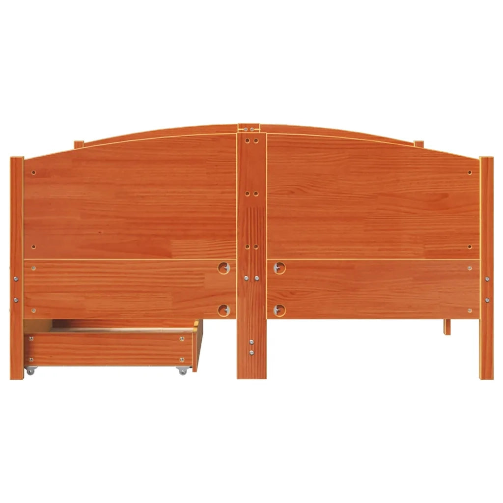 Letto senza Materasso Marrone Cera 150x200 cm in Legno di Pino 3301787