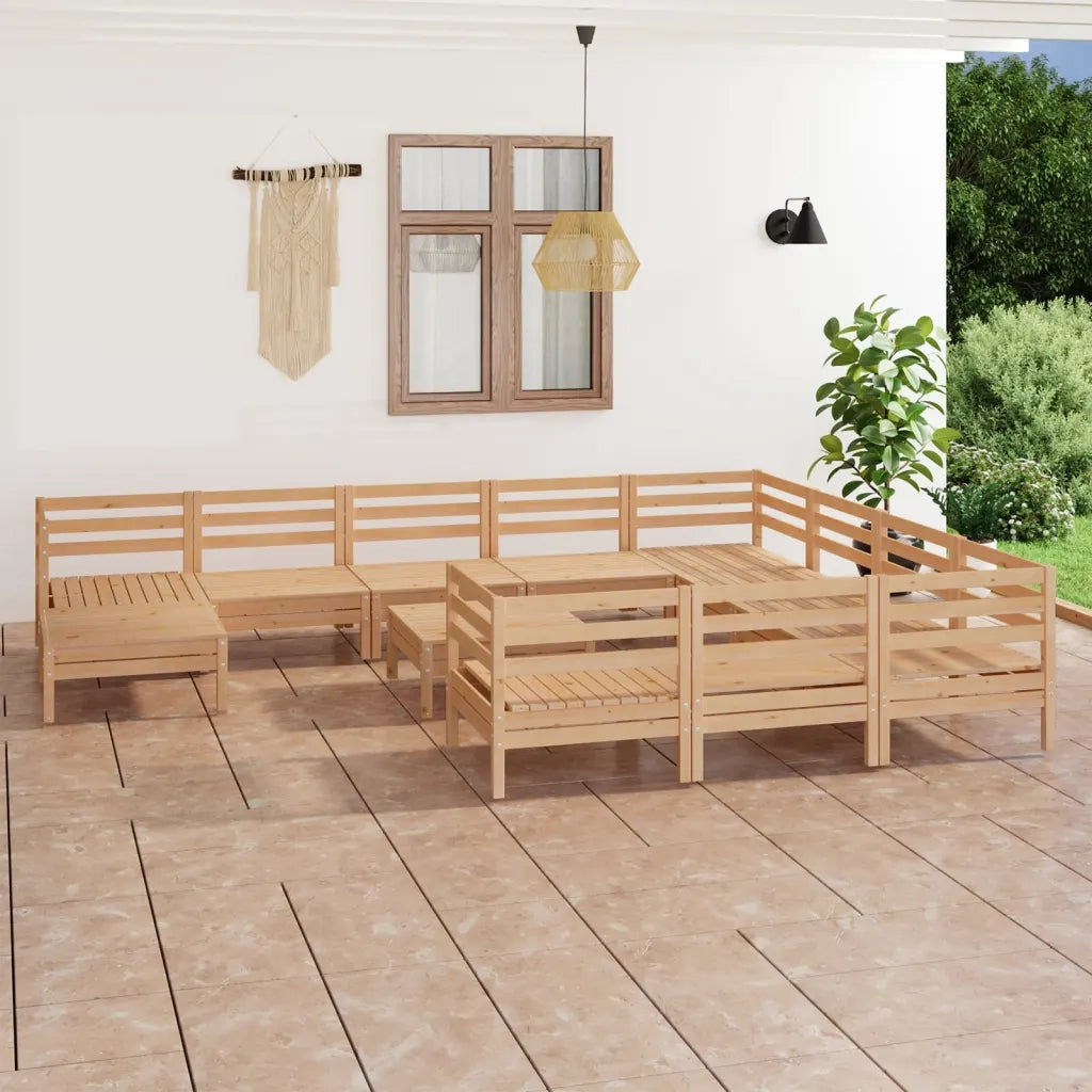 Set Salotto da Giardino 12 pz in Legno Massello di Pino 3083309