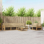 Set di divani da esterno 7 pz Bianco e Beige 3388443
