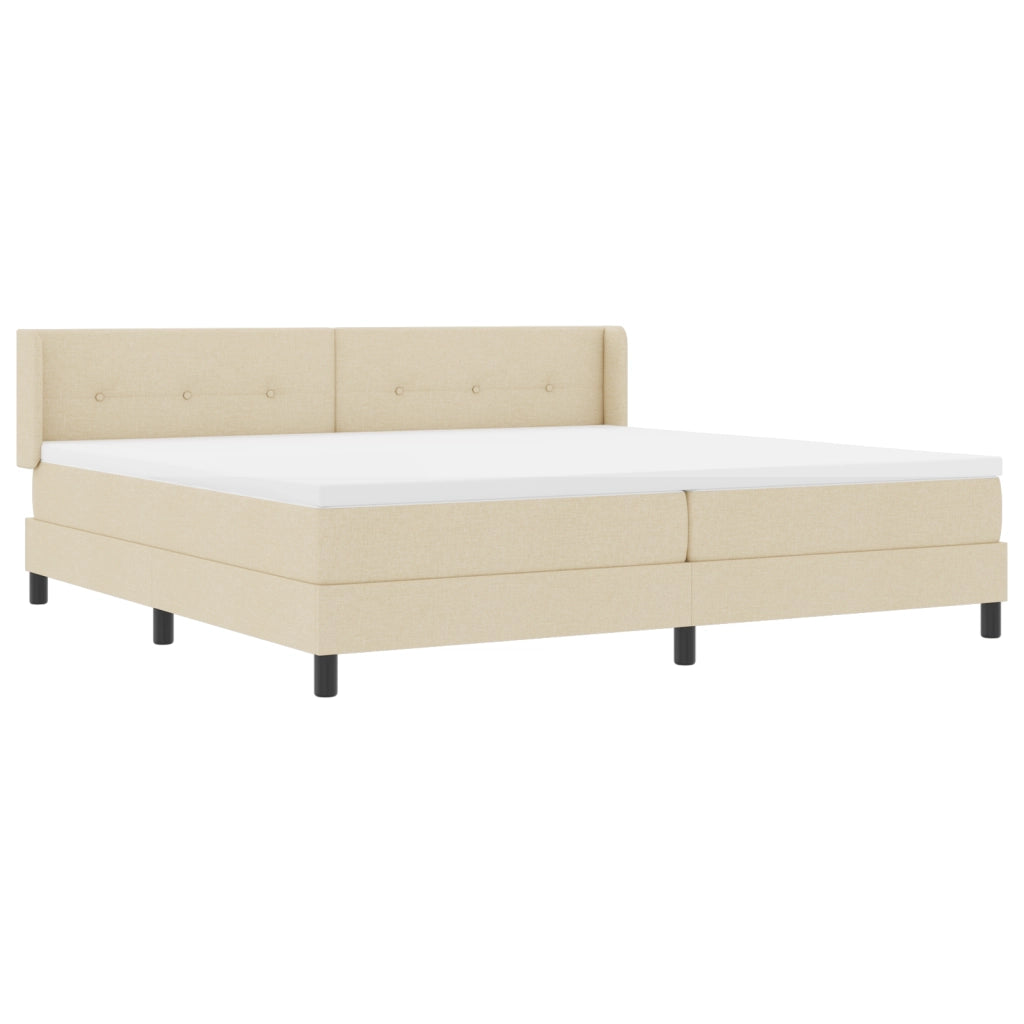 Letto a molle box  con materasso cream 200x200 cm Tessuto