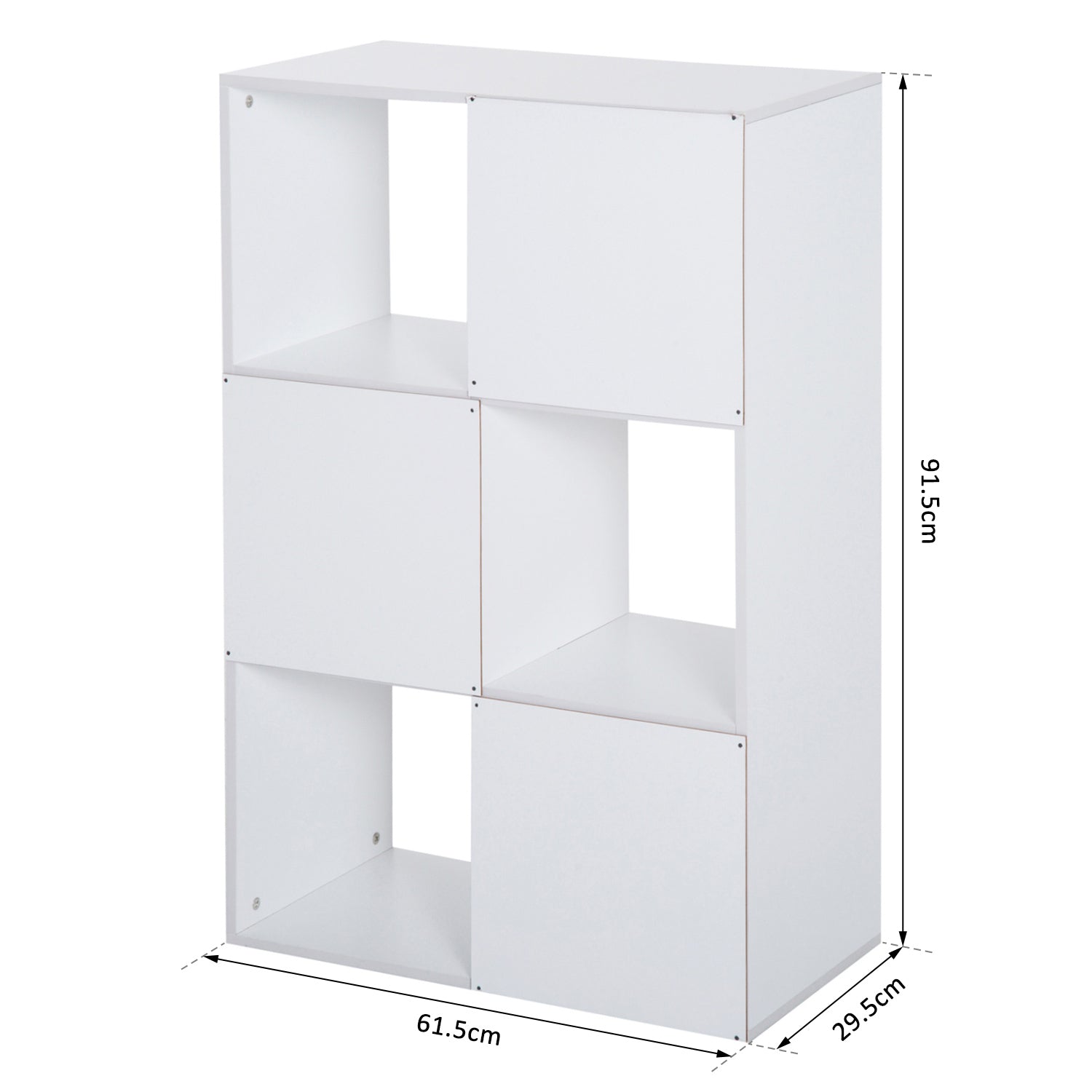 Libreria 3 Ripiani 91,5x29,5x61,5 in Legno  Bianco