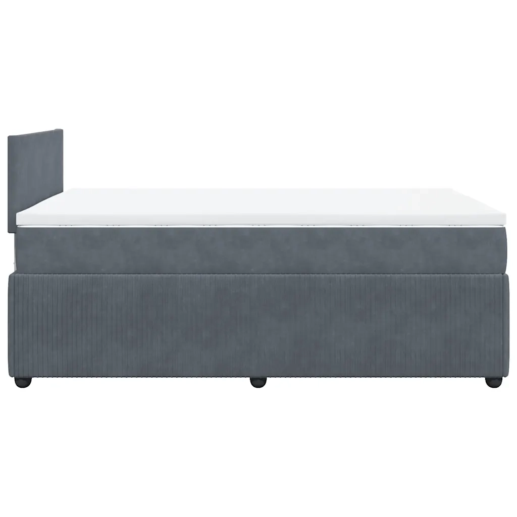 vidaXL Giroletto a Molle con Materasso Grigio Scuro 120x190 cm Velluto