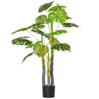 Monstera Pianta Artificiale per Interno ed Esterno, Pianta Finta Realistica con 20 Foglie, 120cm
