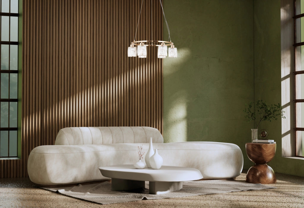 Lampadario anello oro cristallo decorativo 6xE14 Italux Simona