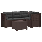 Divano da giardino 4 posti con cuscini aspetto rattan PP 3444019