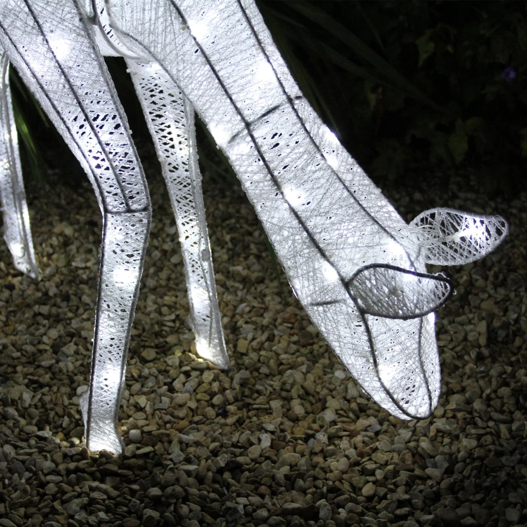 Renna di Natale Luminosa Decorazione da Esterno per la Casa Luci LED Bianco Ghiaccio Figura Luminosa Luci di Natale - Femmina - Bianco