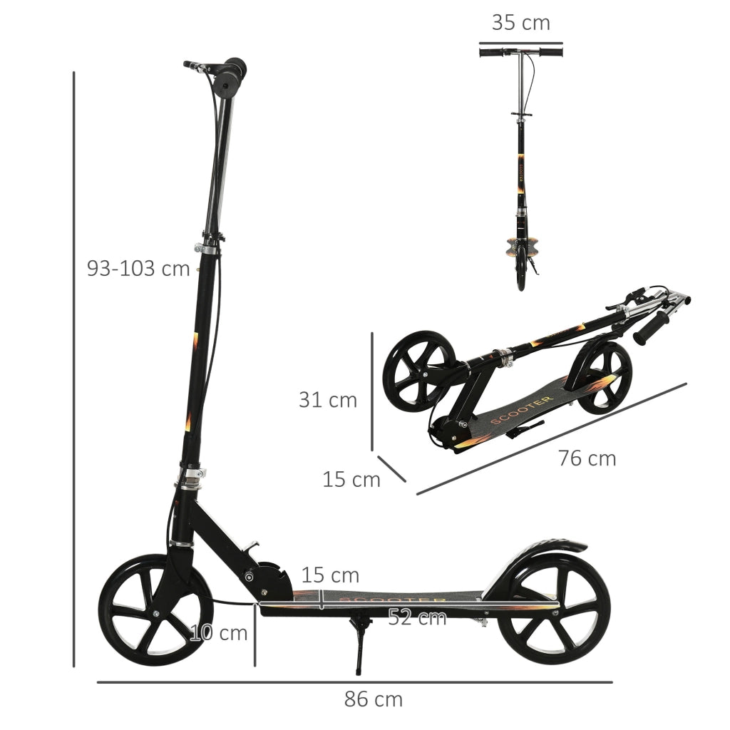 Monopattino pieghevole per bambini ¨C zephmum ¨C 86x35x93-103 cm nero