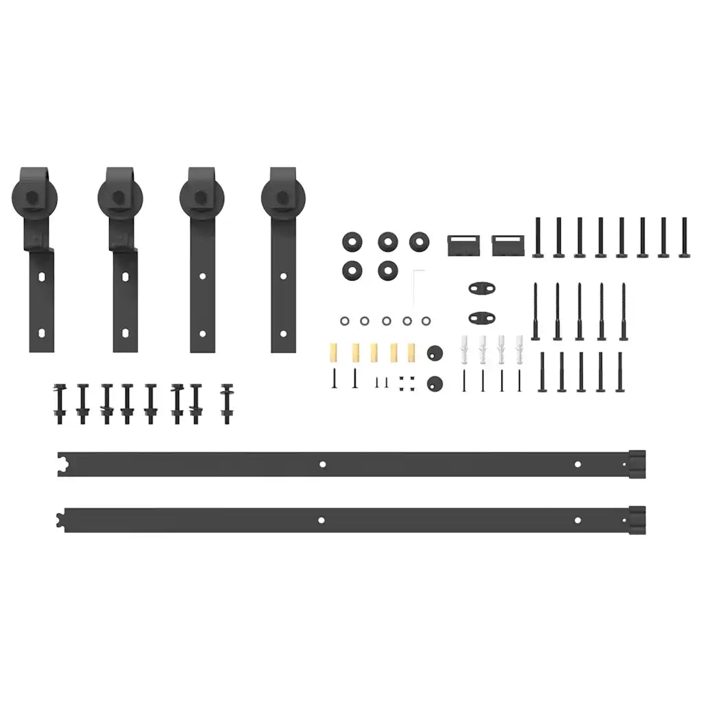 Kit di Binari per Porte Scorrevoli 183 cm Acciaio Nero CFW4147336