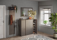 Appendiabiti da Parete con Mensola Asta e Ganci 40x28x184 cm Frame Bronzo