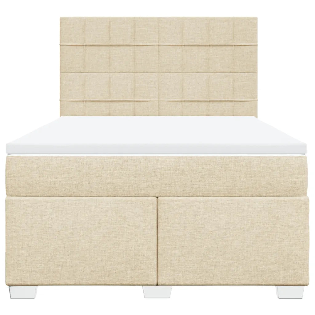 Giroletto a Molle con Materasso Crema 160x200 cm in Tessuto 3290544