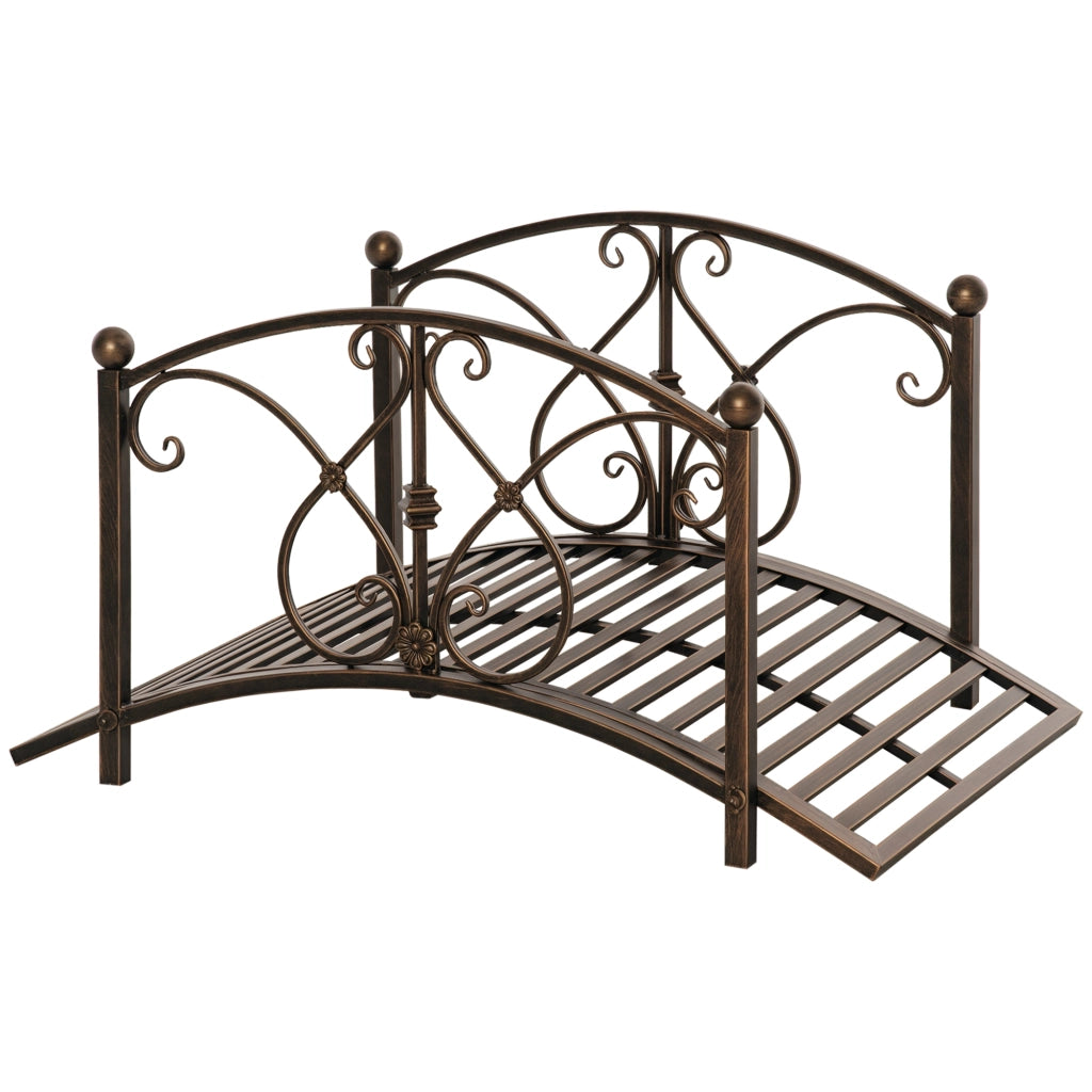 Ponticello da Giardino Vintage con Elementi Floreali ¨C Zephmum ¨C 99x68x53cm Nero in Metallo