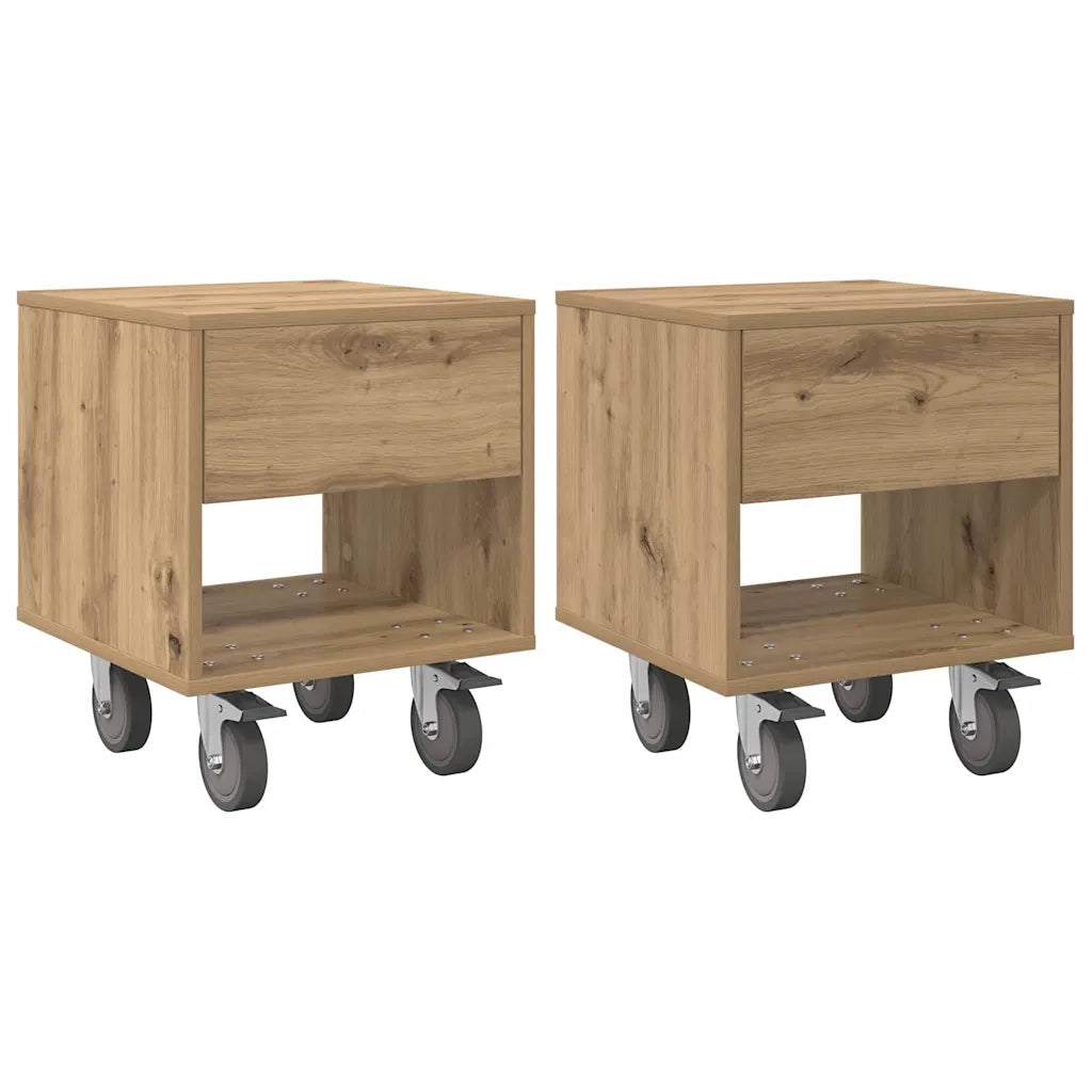 Comodino 2 pcs Rovere artigianale 40,5 x 40 x 48 cm