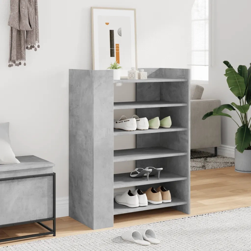 Scarpiera | Mobile per scarpe Grigio Cemento 74,5x37,5x100 cm in Legno Multistrato