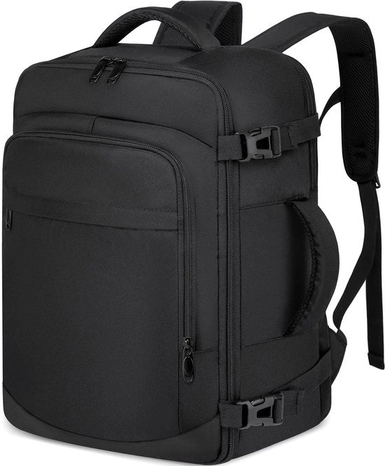 Borsa da viaggio 40x30x20 - Formato da viaggio per bagaglio - Adatto per laptop da 14 pollici - Riponibile sotto il sedile - Nero - Leggero - Valigetta da viaggio