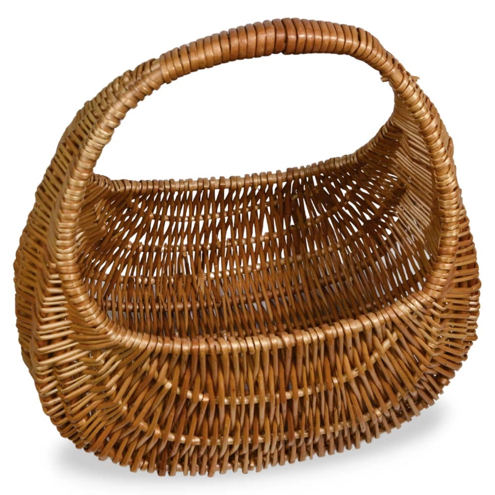 Borsetta decorativa grande a mezzaluna in vimini intrecciato cm 37 x 21 x h 38