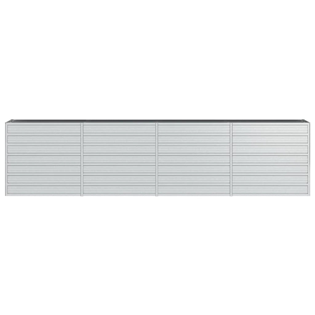 Fioriera rialzata per piante fiori patio giardino 320 x 40 x 77 cm acciaio zincato argento 02_0039431