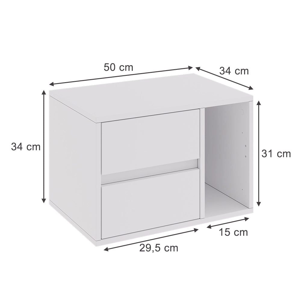 Vicco Comodino Bianco Set di 2
