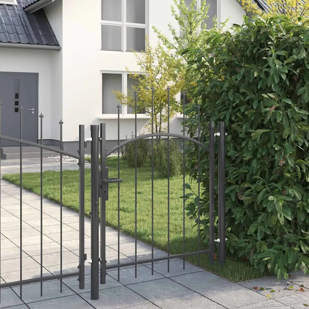 Cancello da giardino Woerden Grigio 125 x 100 cm Acciaio 42008898