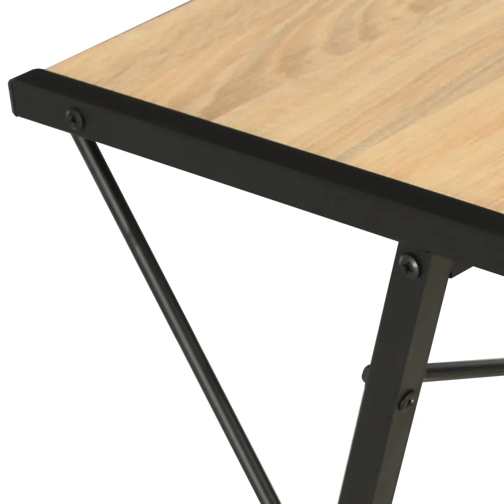 Scrivania con Ripiano Nera e Rovere 116x50x93 cm 20289