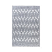 Tappeto moderno Sarai con motivo a zig-zag grigio e bianco