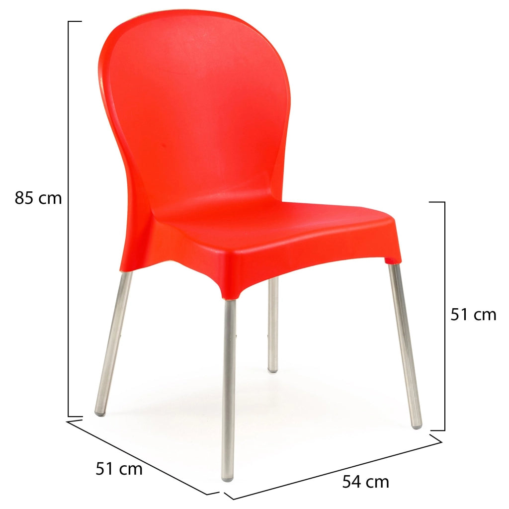 Eclectic, Sedia da Esterno 4 Sedie Made in Italy, Rosso