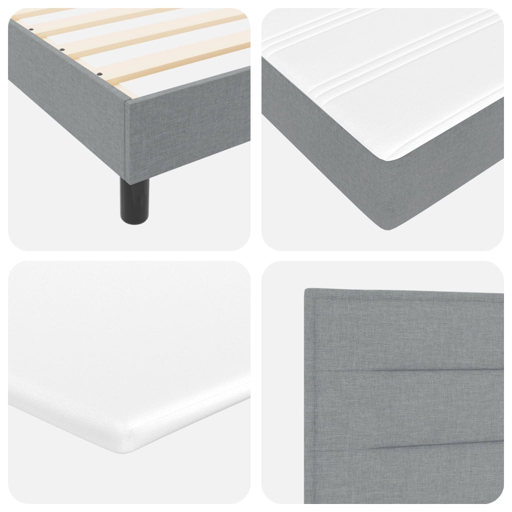 Letto a Box con Materasso Grigio Chiaro 140x190 cm Tessuto