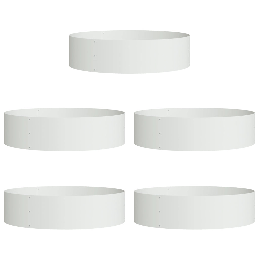 Set di Fioriere Bianche Bianco Metallo Grande Fioriera