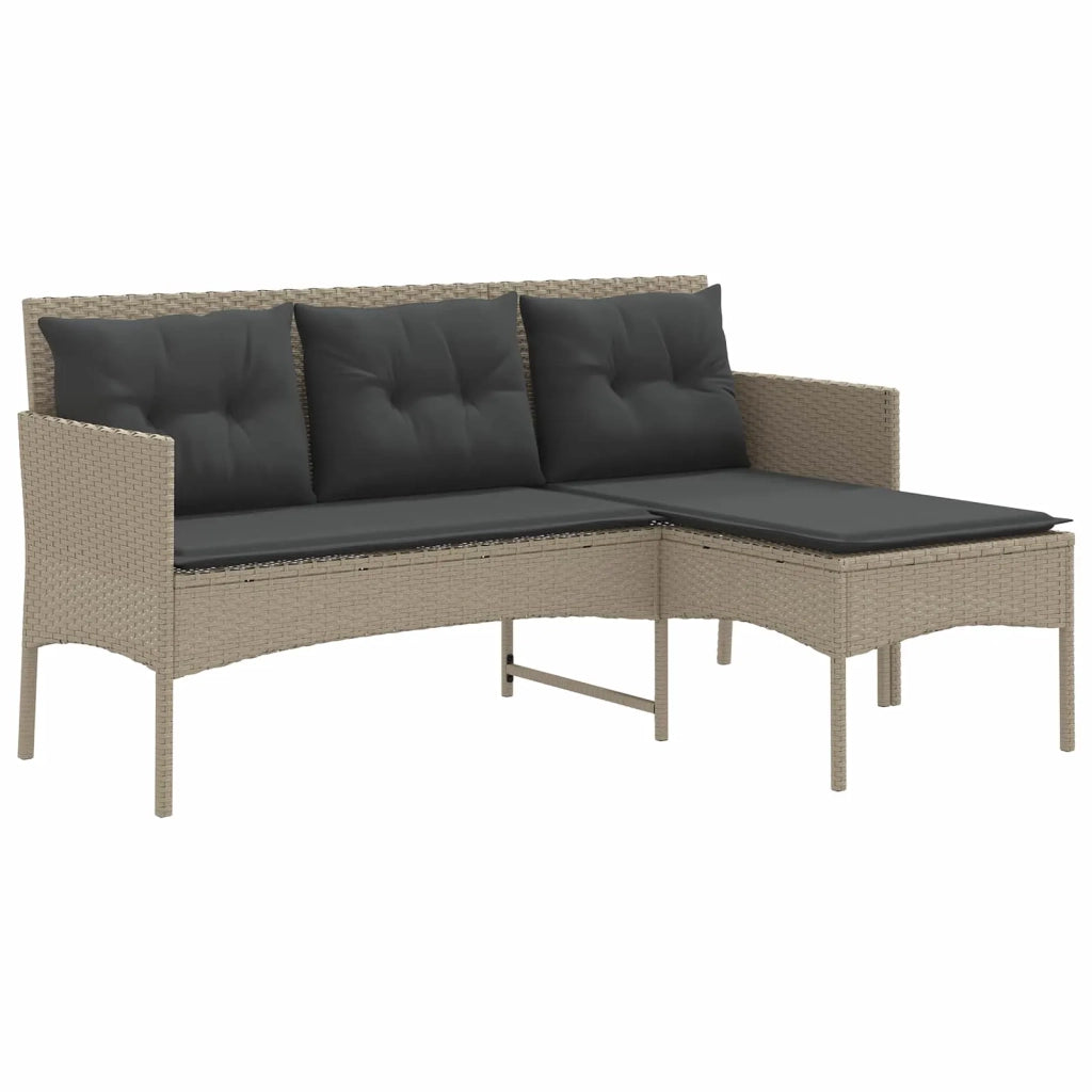 Set Divano da Giardino con cuscino 2 pcs polyrattan