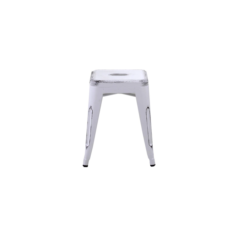 Sgabello ferro bristol bianco antico cm 39x39h45