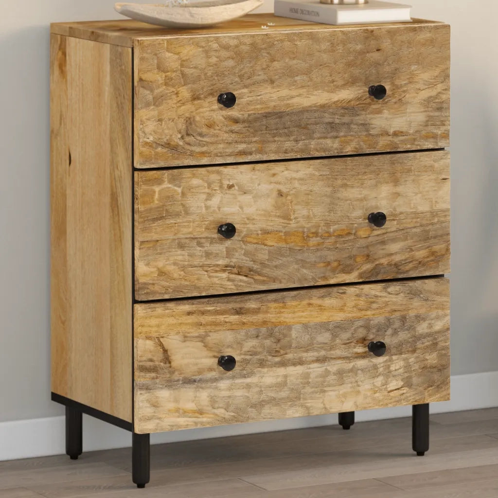 Credenza-Buffet-Armadio da cucina 60x33x75 cm in Legno Massello di Mango 369817