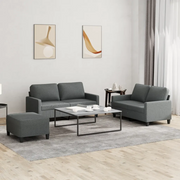 Set di Divani 3 pz con Cuscini Grigio Scuro in Tessuto 3201453