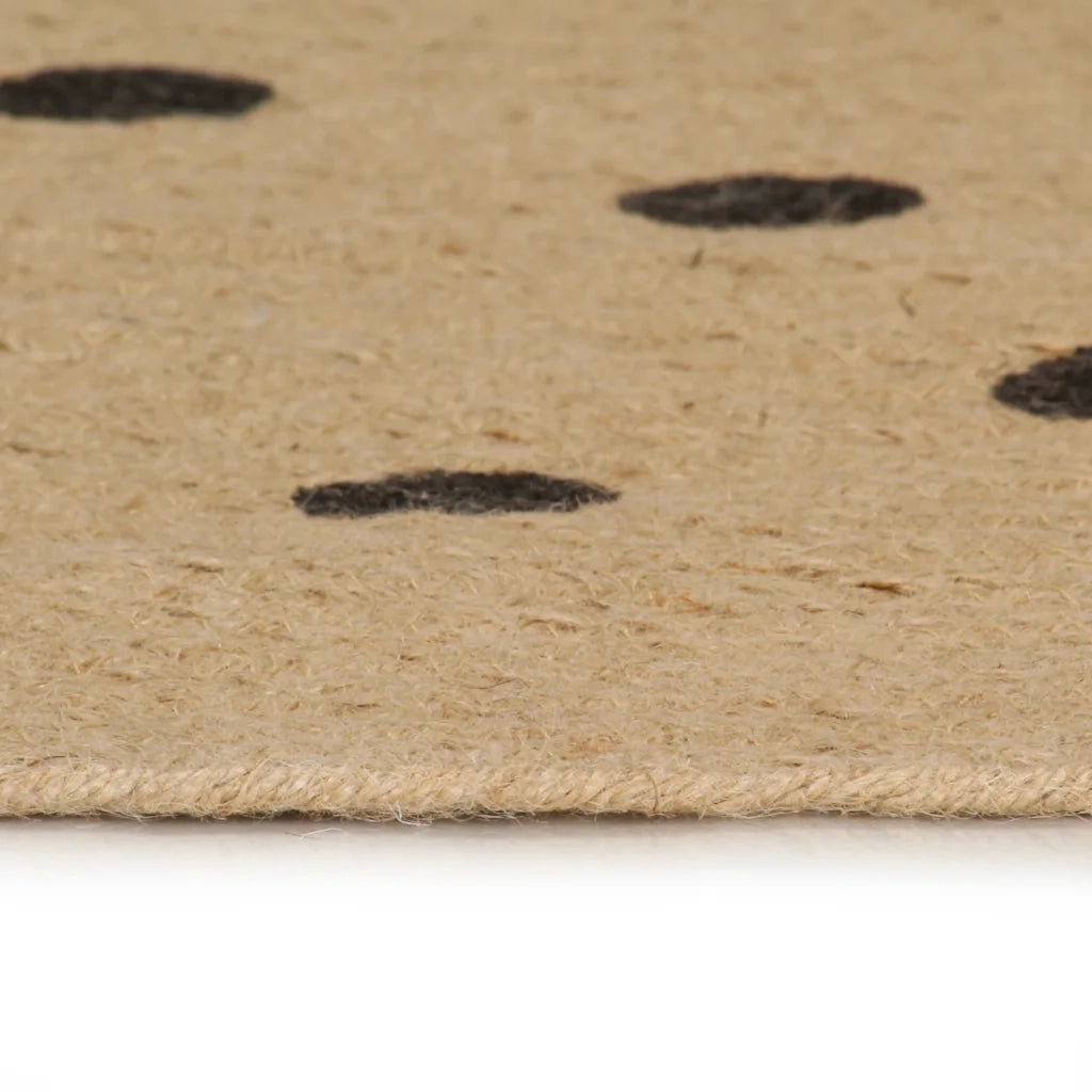 Tappeto Lavorato a Mano in Juta con Stampa a Pois 90 cm cod mxl 69898