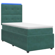 Letto Box Spring LED con Materasso Verde Scuro 80 x 200 cm 3455960