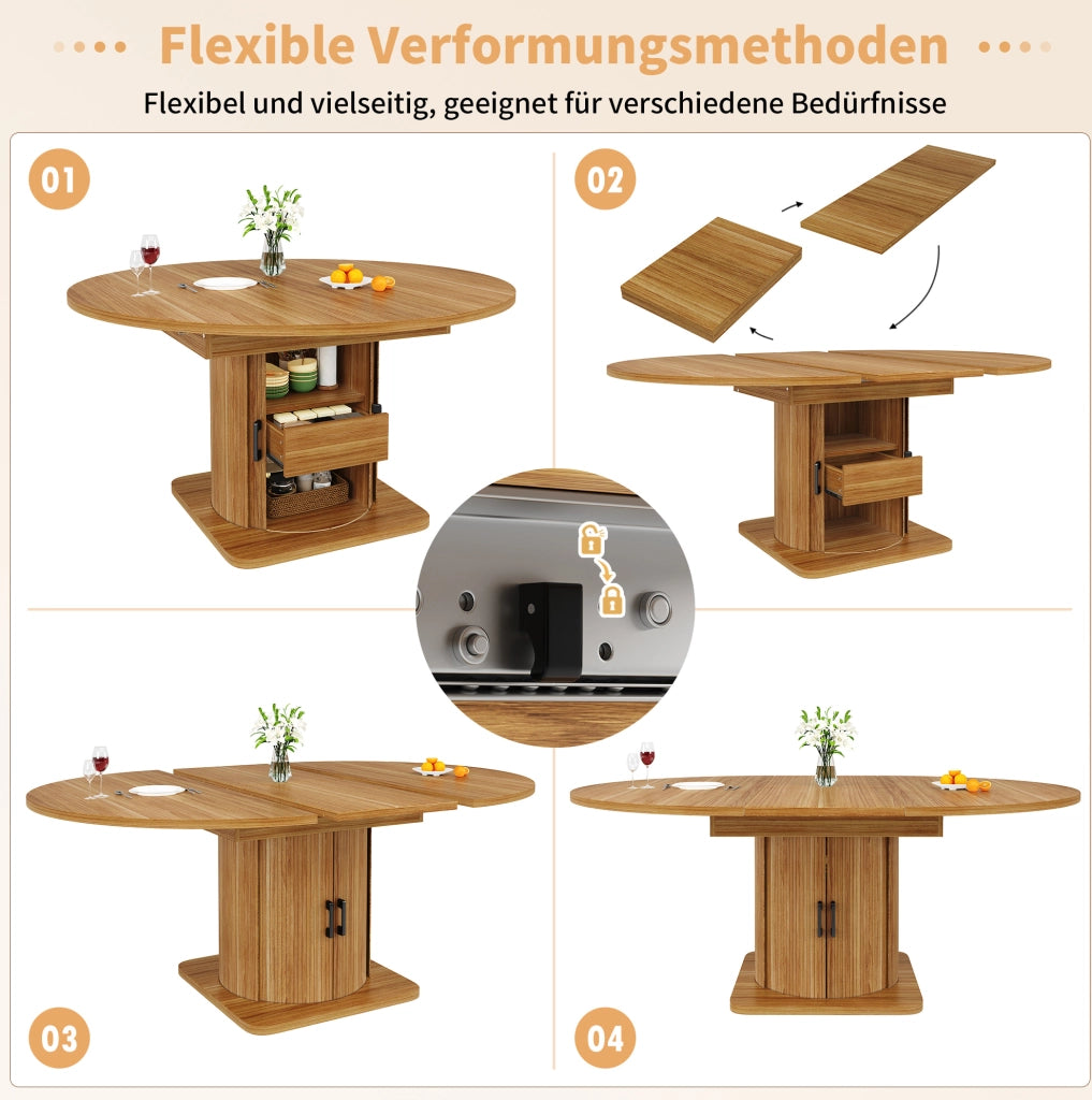 TAVOLO Allungabile 118-158 cm MDF Marrone scuro