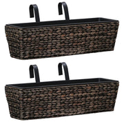 Set di 2 fioriere in giacinto d'acqua 60 cm marrone 02_0000882