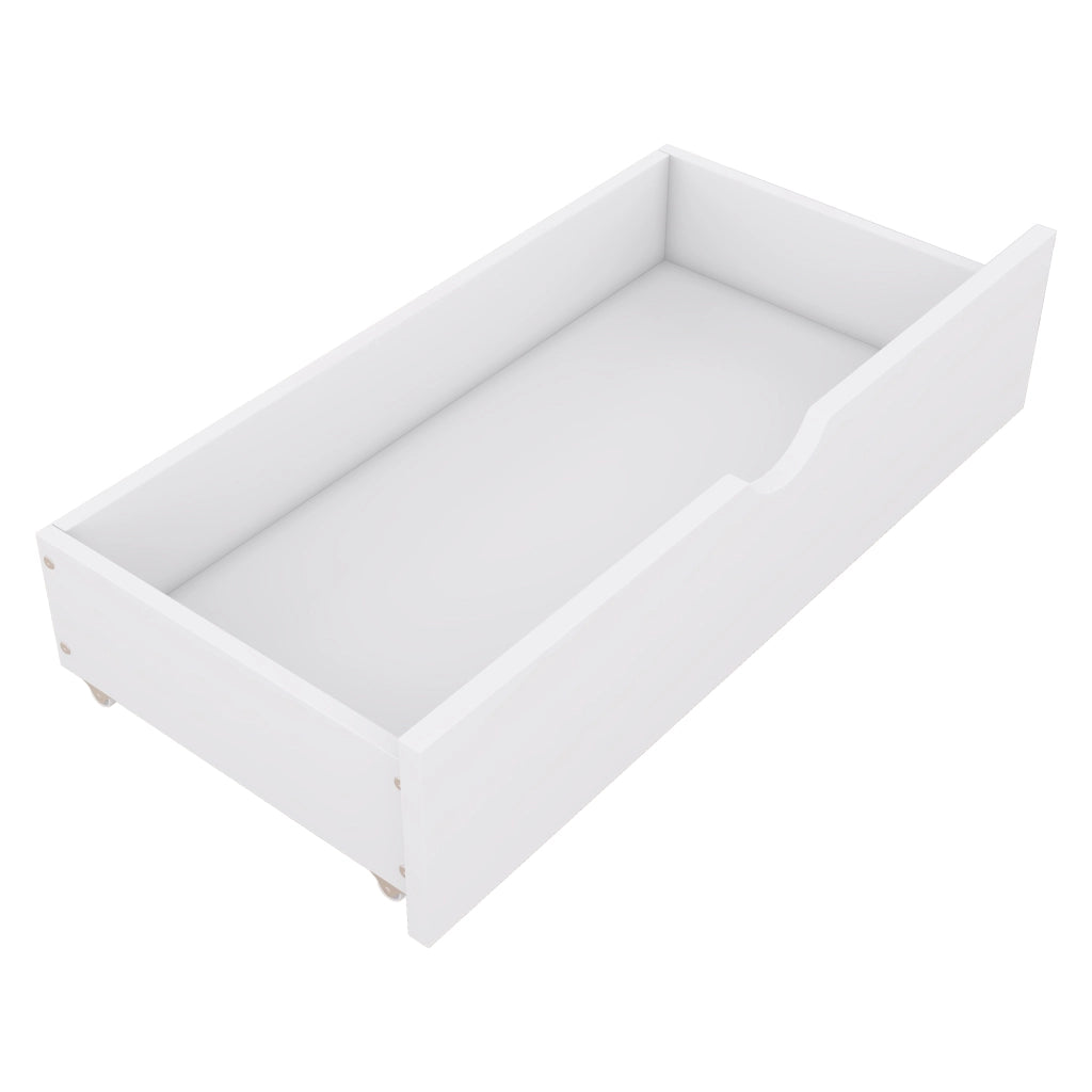 LETTO 90x200 cm con 2 cassetti, prese e 2 porte USB, Bianco