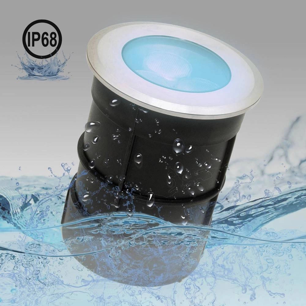 Trade Shop - Faretto Led 24v Rgbw Calpestabile Incasso 65mm Ip68 Segnapassi 9 W Rgb 4000k Dmx -