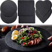 Set di Piatti di Servizio - 6PCS Set - Piatti Quadrati a Circolazione di Pietra di Marmo per Formaggio - Piatti Mini - Piatti di Carne Cotta - Piatti di Pietra Naturale - Piatti di Pietra Naturale - 15 * 15cm