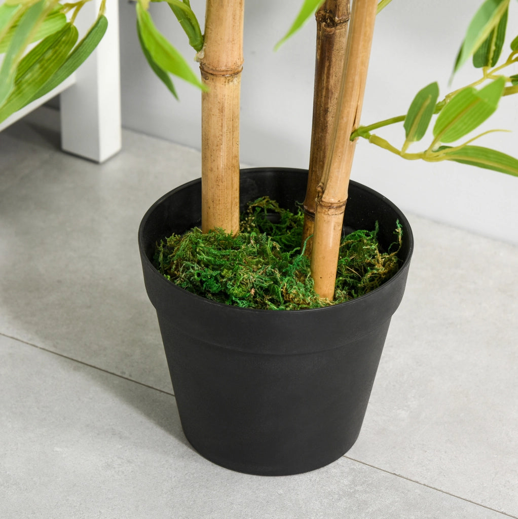 Bambù artificiale decorativo alto 120 cm con vaso, pianta da interno realistica