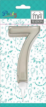 MA MAISON MAXI CANDELA NUMERO "7" ARGENTO