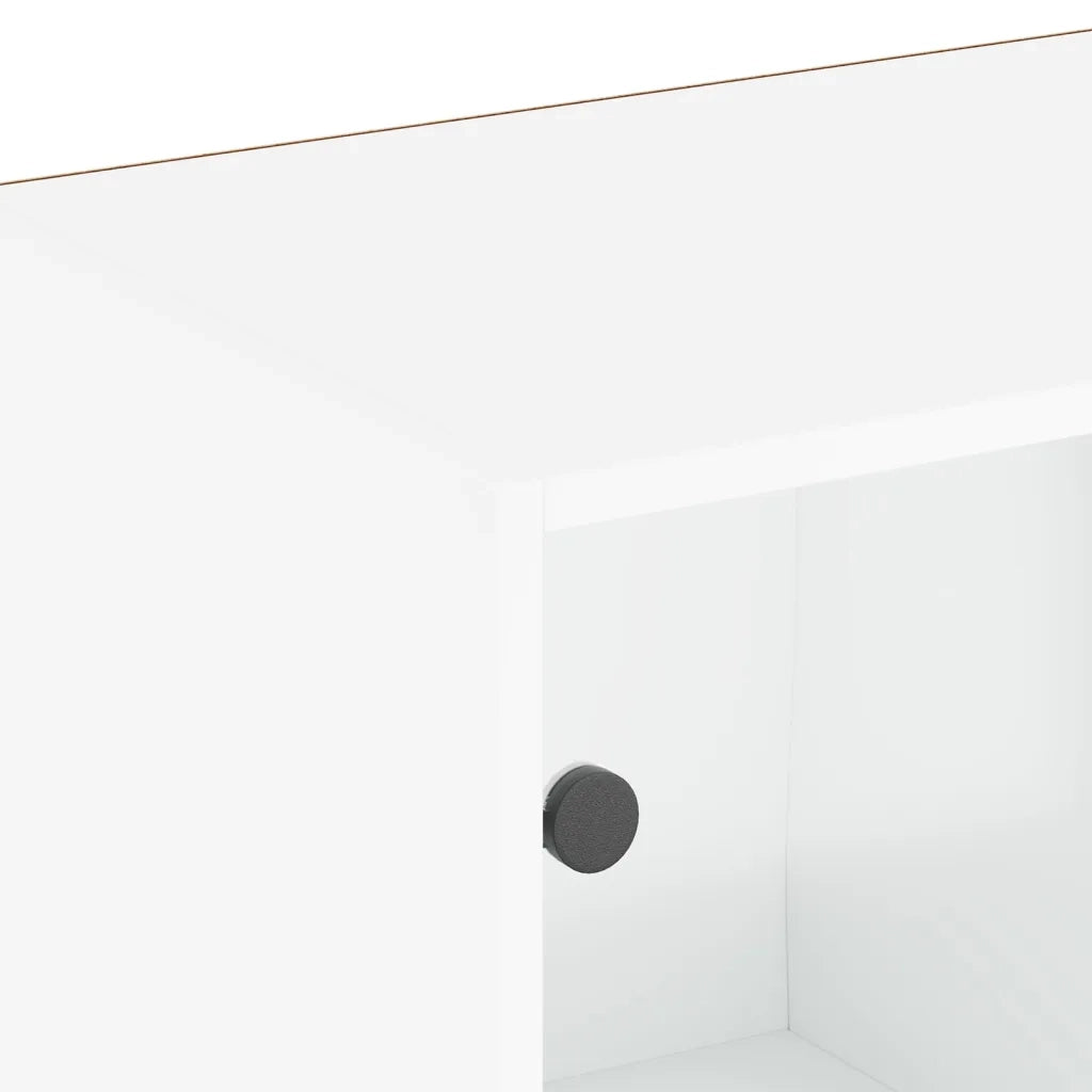 Libreria con Ante Bianca 204x37x75 cm in Legno Multistrato 3206531