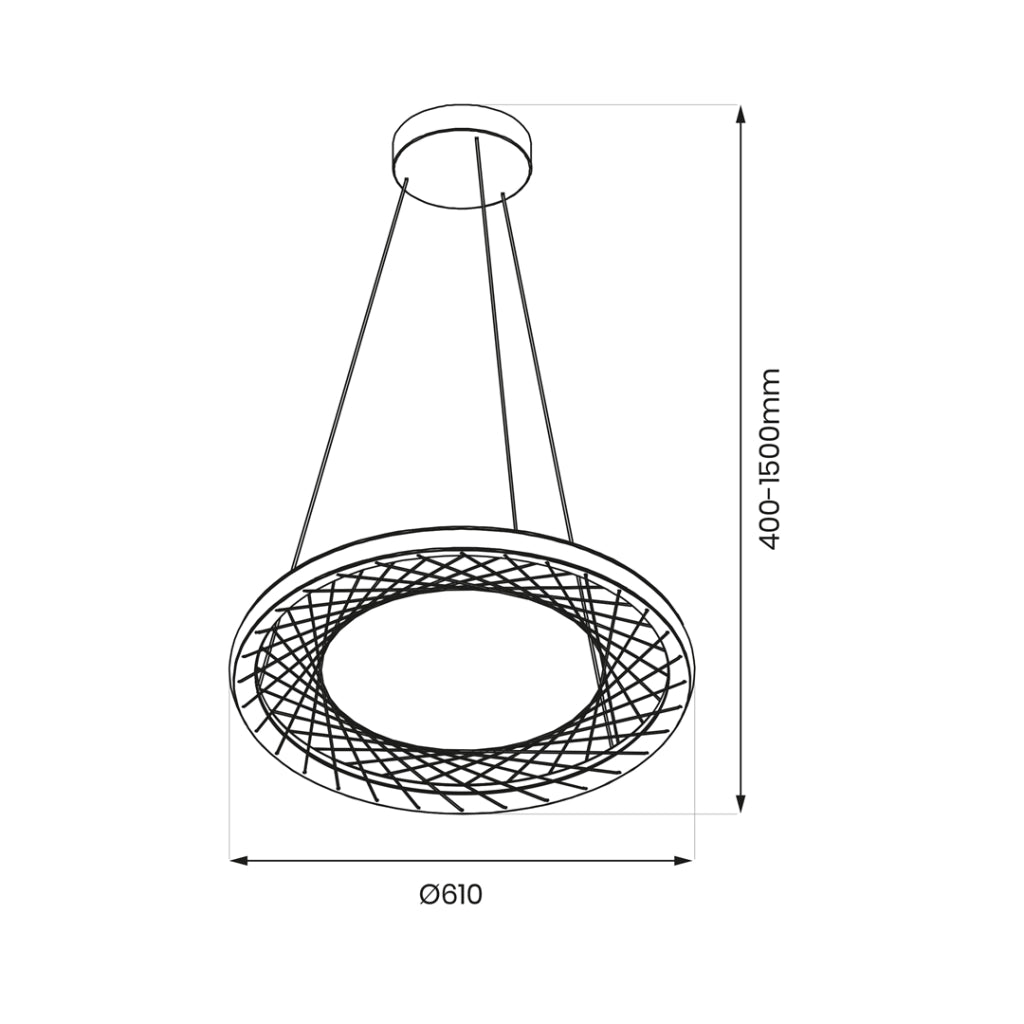 Lampadario LED Milagro Nest nero anello Ø61 43W 4000K