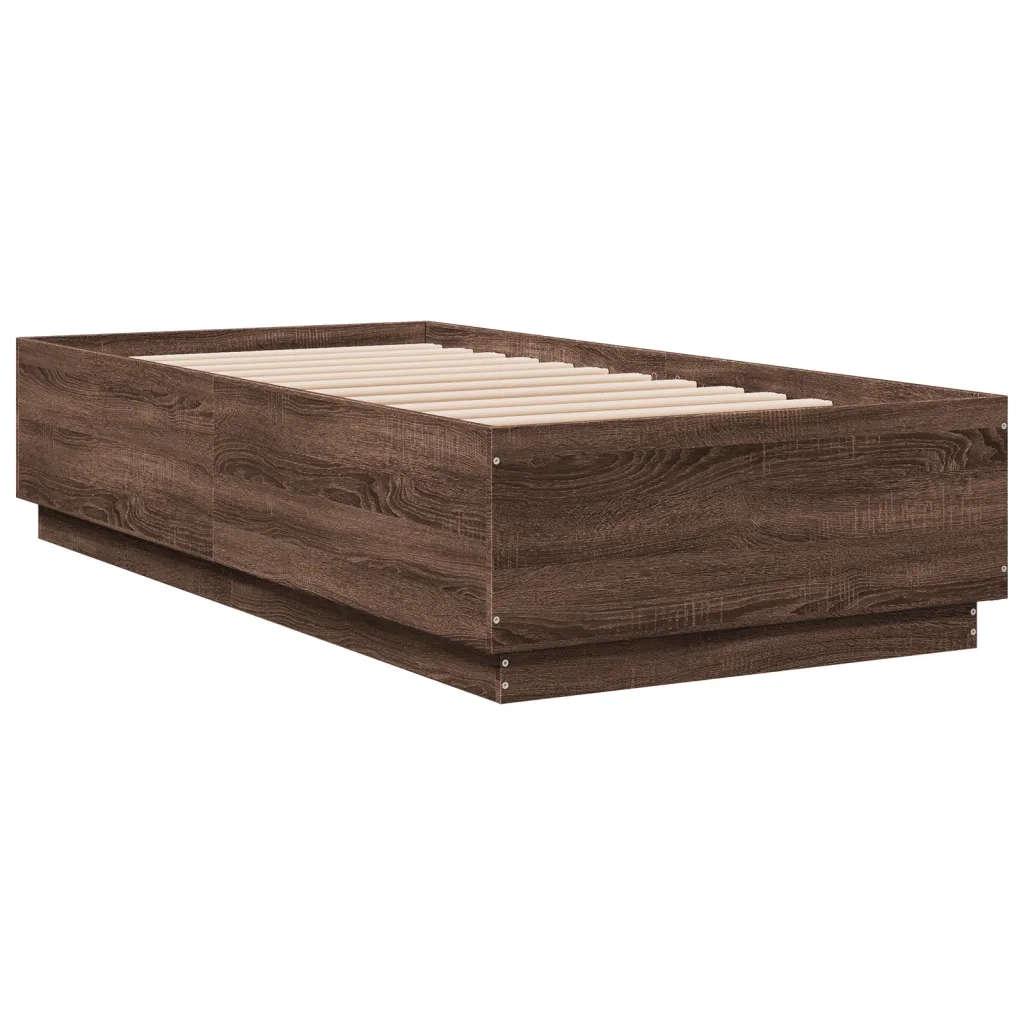 Giroletto-Struttura Letto Rovere Marrone 90x190 cm in Legno Multistrato 985761