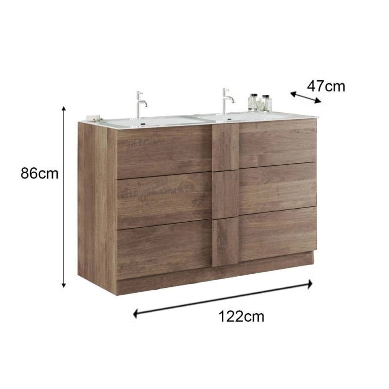 Mobile bagno Salemi120 doppia vasca rovere mercure