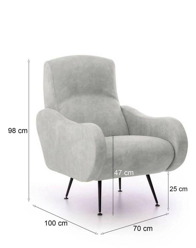 Poltroncina Lasnigo, Poltrona Braccioli Made in Italy, 70x100x98h cm Beige