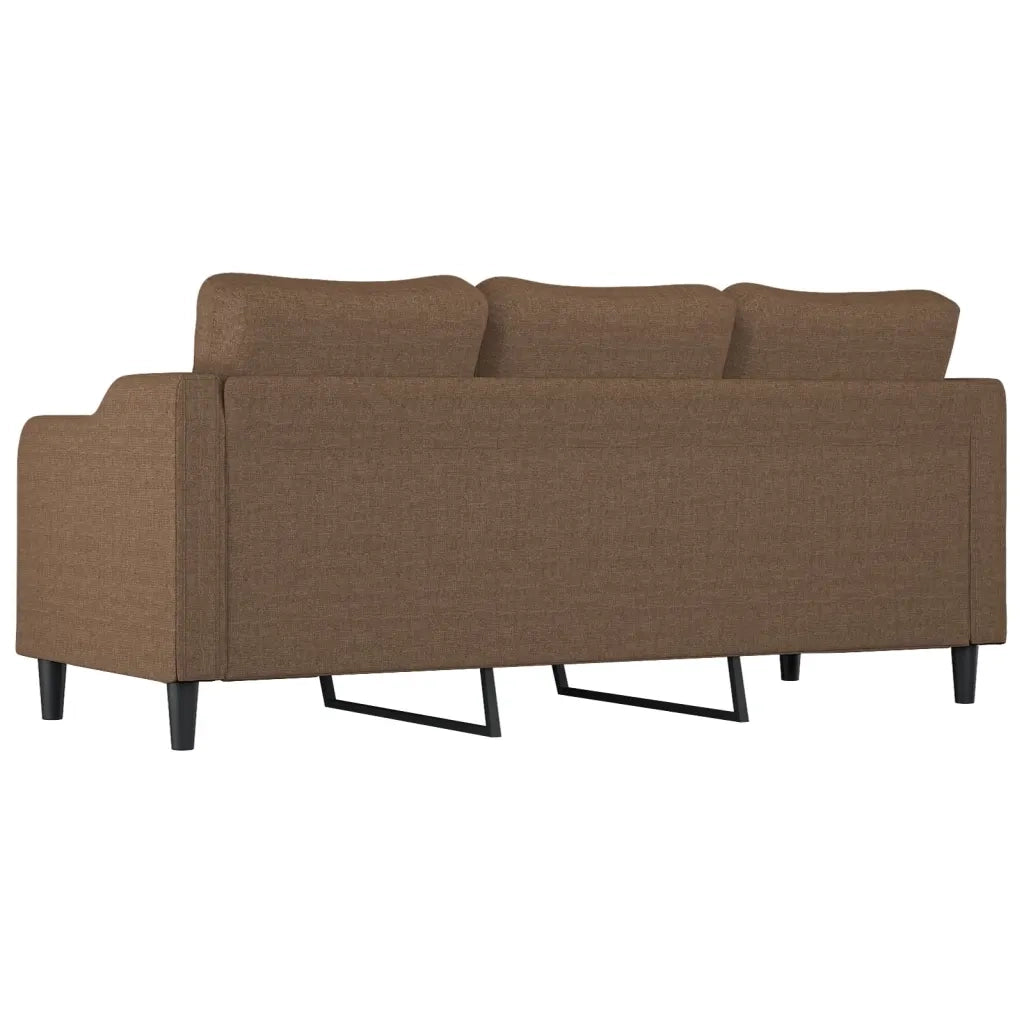 Divano a 3 Posti Marrone 180 cm in Tessuto 359370